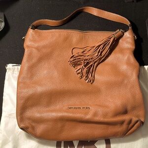 Michael Kors brown leather boho bag